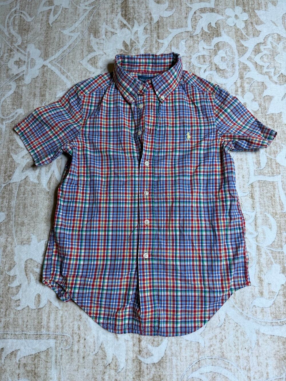 Short Sleeve Plaid Button Up Ralph Lauren Polo